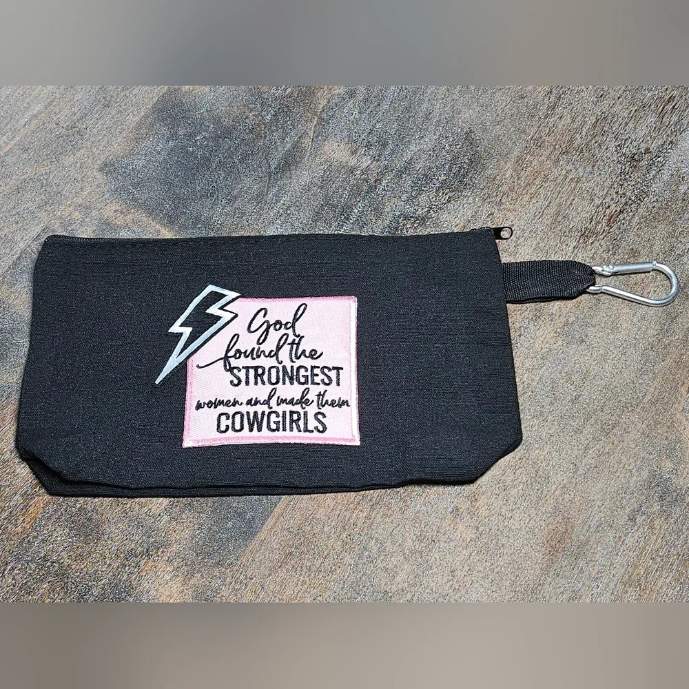 NWT Black Western Pencil / makeup Bag Pounch